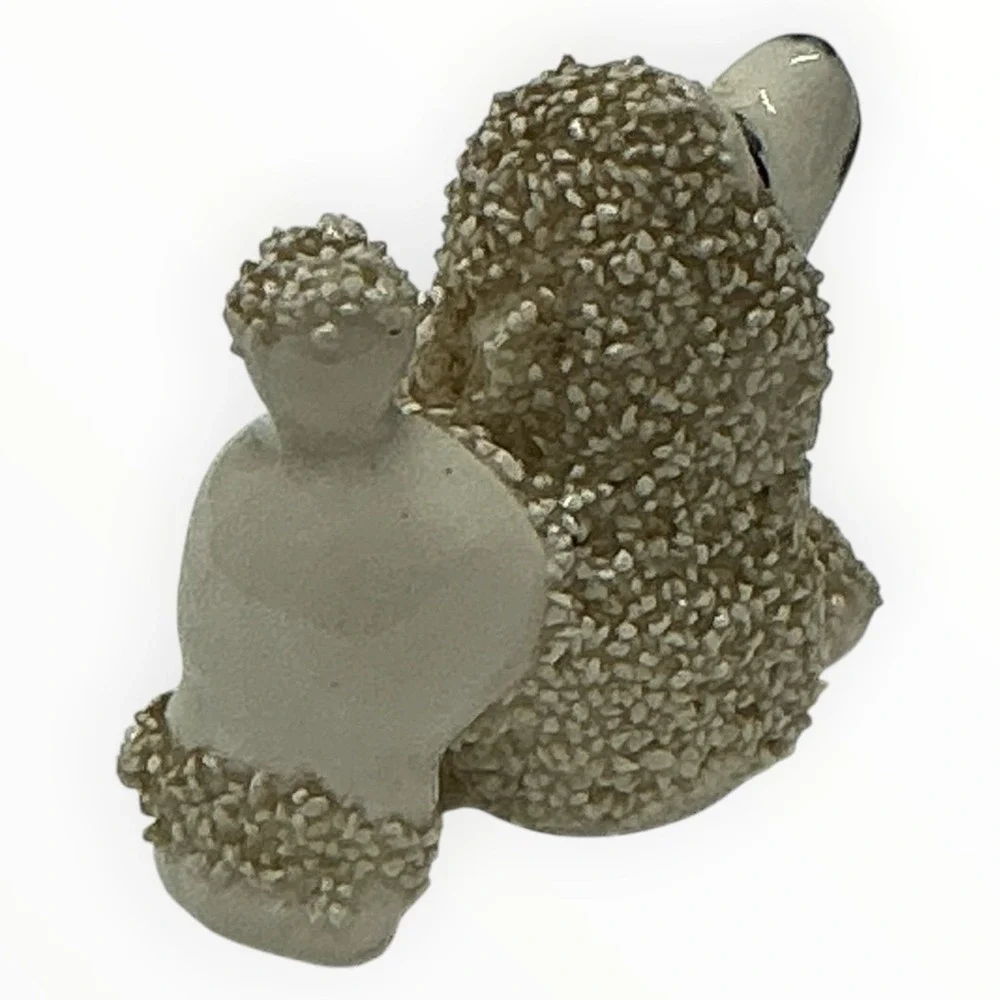 Vintage‎ Porcelain Spaghetti Poodle Dog Figurine Minature White